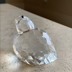 Swarovski genuine crystal goose 2”H black eyes